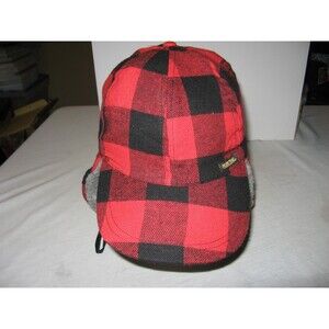 Vintage Pacific Trail Red Plaid Flannel Elmer Fudd Sherpa Lined w Ear Flaps Hat